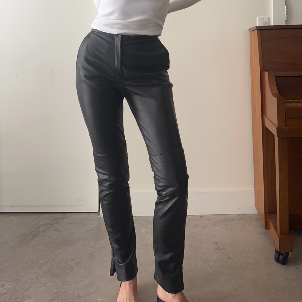 Made in Italy Vintage Black Leather Pants